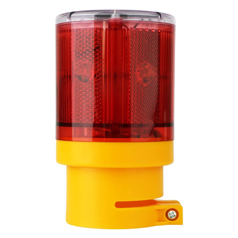 Aolyty LED Solar Strobe Warning Light Flashing Construction Safety Road Barricade Traffic Automatic Vehicle Signal Beacon Lamp Waterproof Automatically Turn on (Red) - Image 1